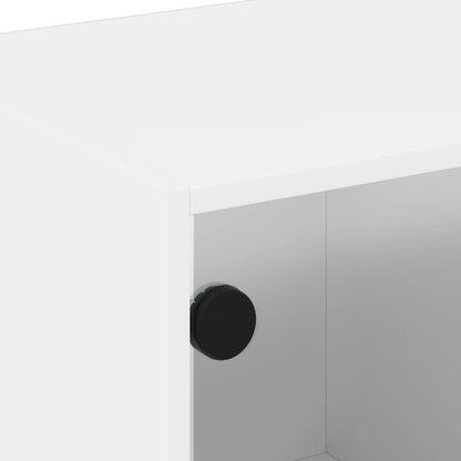 Salontafel Met Glazen Deuren 68X50X42 Cm Wit