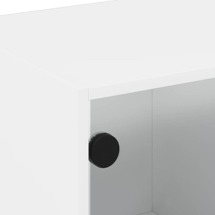 Salontafel Met Glazen Deuren 68X50X42 Cm Wit