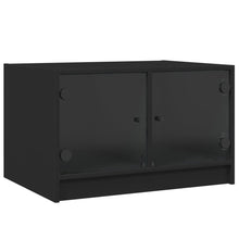 Salontafel Met Glazen Deuren 68X50X42 Cm Zwart