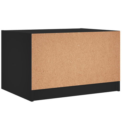 Salontafel Met Glazen Deuren 68X50X42 Cm Zwart