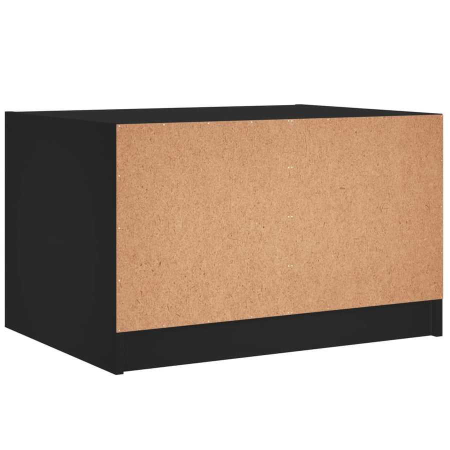 Salontafel Met Glazen Deuren 68X50X42 Cm Zwart