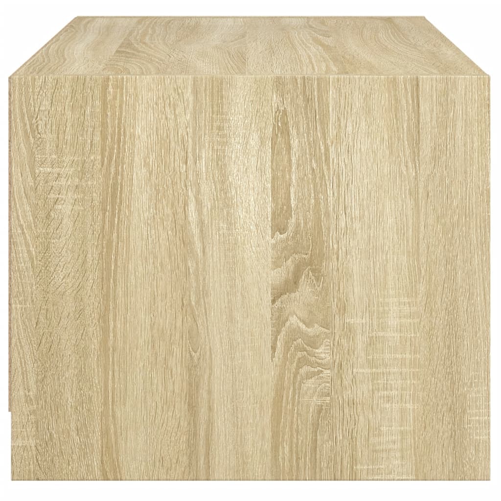 Salontafel Met Glazen Deuren 68X50X42 Cm Kleurig Sonoma eiken