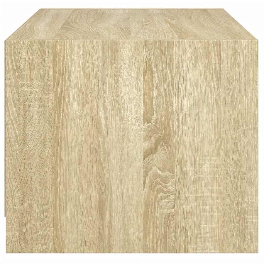 Salontafel Met Glazen Deuren 68X50X42 Cm Kleurig Sonoma eiken