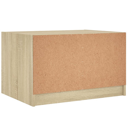 Salontafel Met Glazen Deuren 68X50X42 Cm Kleurig Sonoma eiken