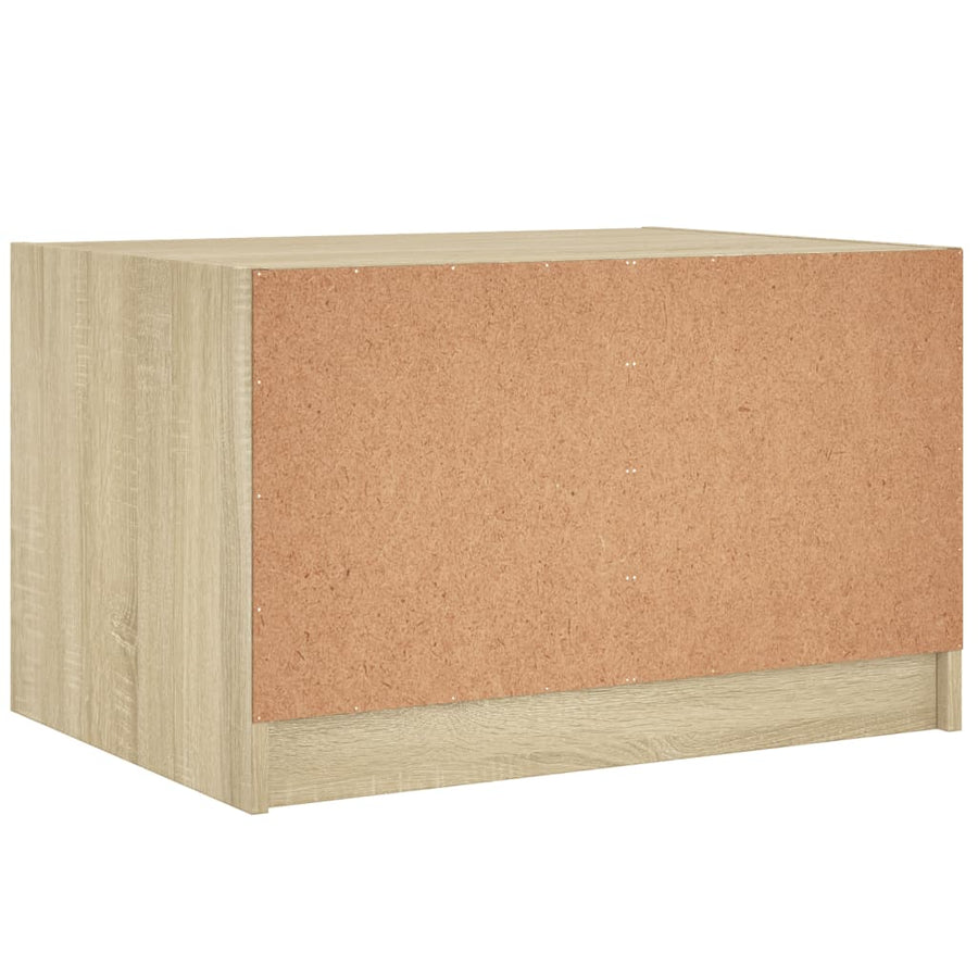 Salontafel Met Glazen Deuren 68X50X42 Cm Kleurig Sonoma eiken