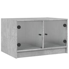 Salontafel Met Glazen Deuren 68X50X42 Cm Betongrijs