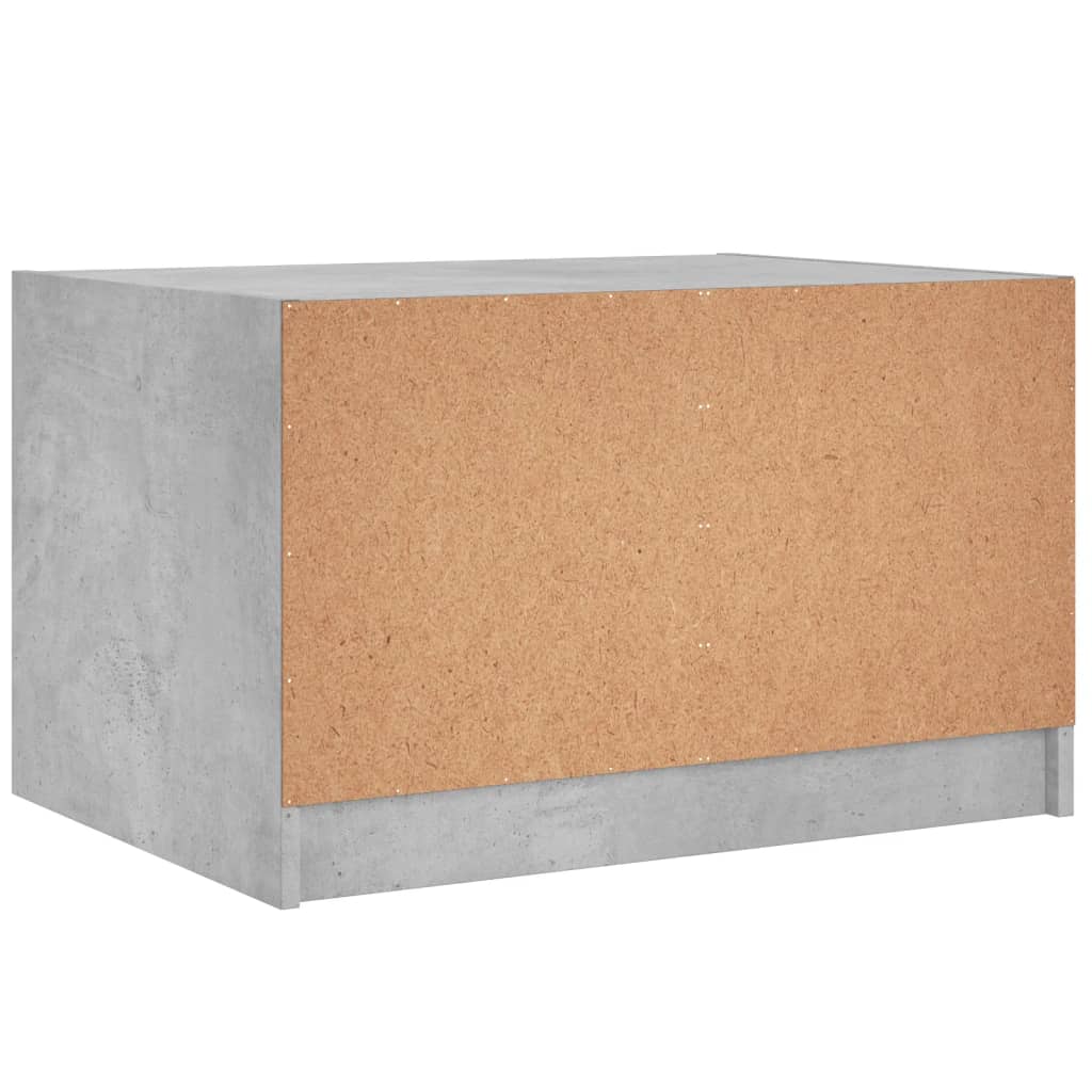 Salontafel Met Glazen Deuren 68X50X42 Cm Betongrijs