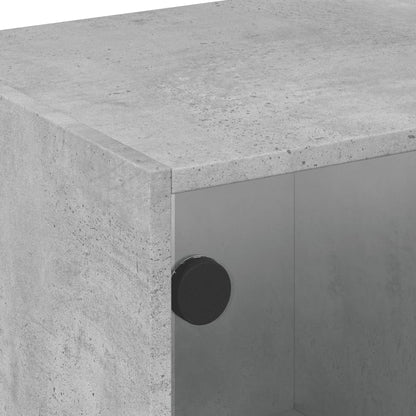 Salontafel Met Glazen Deuren 68X50X42 Cm Betongrijs