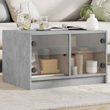 Salontafel Met Glazen Deuren 68X50X42 Cm Betongrijs
