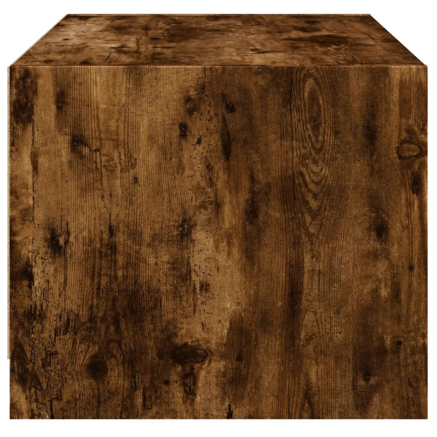 Salontafel Met Glazen Deuren 68X50X42 Cm Kleurig Gerookt eiken