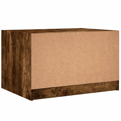 Salontafel Met Glazen Deuren 68X50X42 Cm Kleurig Gerookt eiken