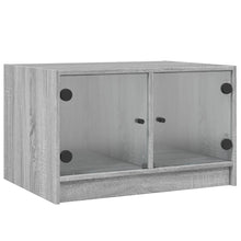 Salontafel Met Glazen Deuren 68X50X42 Cm Eiken Grijs sonoma