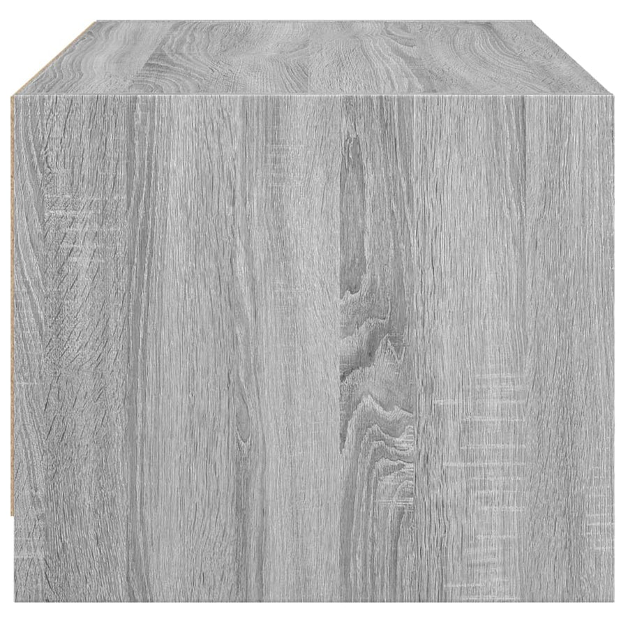 Salontafel Met Glazen Deuren 68X50X42 Cm Eiken Grijs sonoma