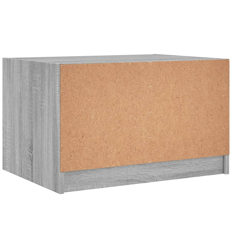 Salontafel Met Glazen Deuren 68X50X42 Cm Eiken Grijs sonoma