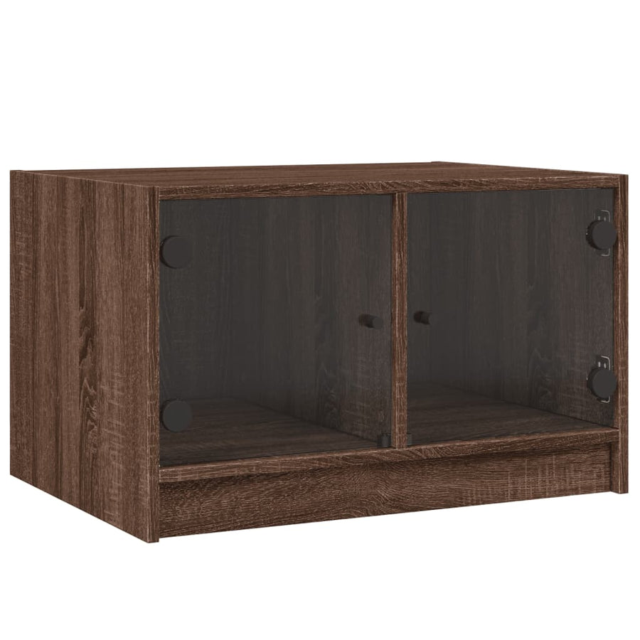 Salontafel Met Glazen Deuren 68X50X42 Cm Bruineikenkleurig bruin eikenkleur