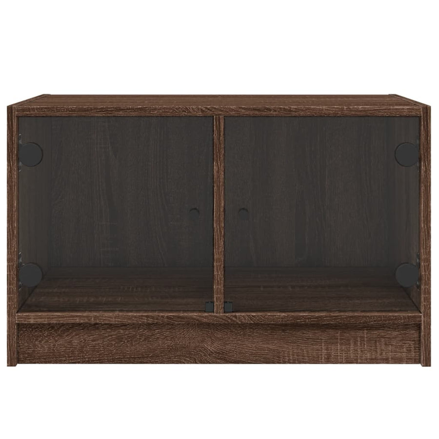 Salontafel Met Glazen Deuren 68X50X42 Cm Bruineikenkleurig bruin eikenkleur