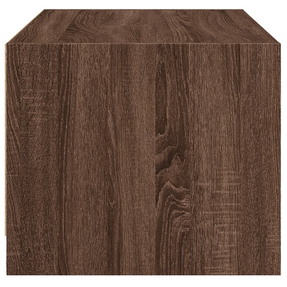 Salontafel Met Glazen Deuren 68X50X42 Cm Bruineikenkleurig bruin eikenkleur
