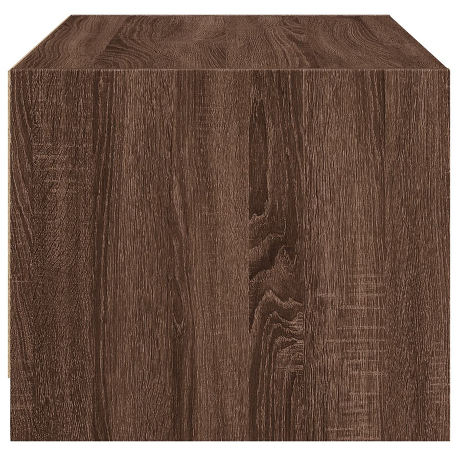 Salontafel Met Glazen Deuren 68X50X42 Cm Bruineikenkleurig bruin eikenkleur
