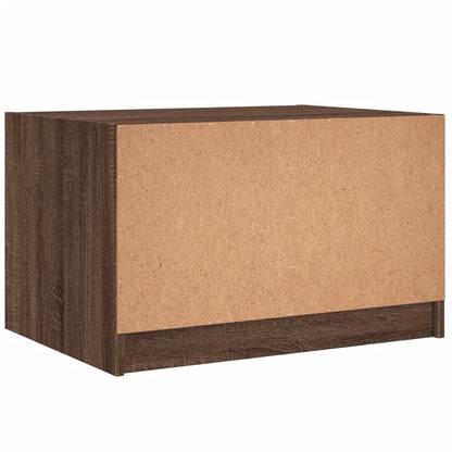 Salontafel Met Glazen Deuren 68X50X42 Cm Bruineikenkleurig bruin eikenkleur