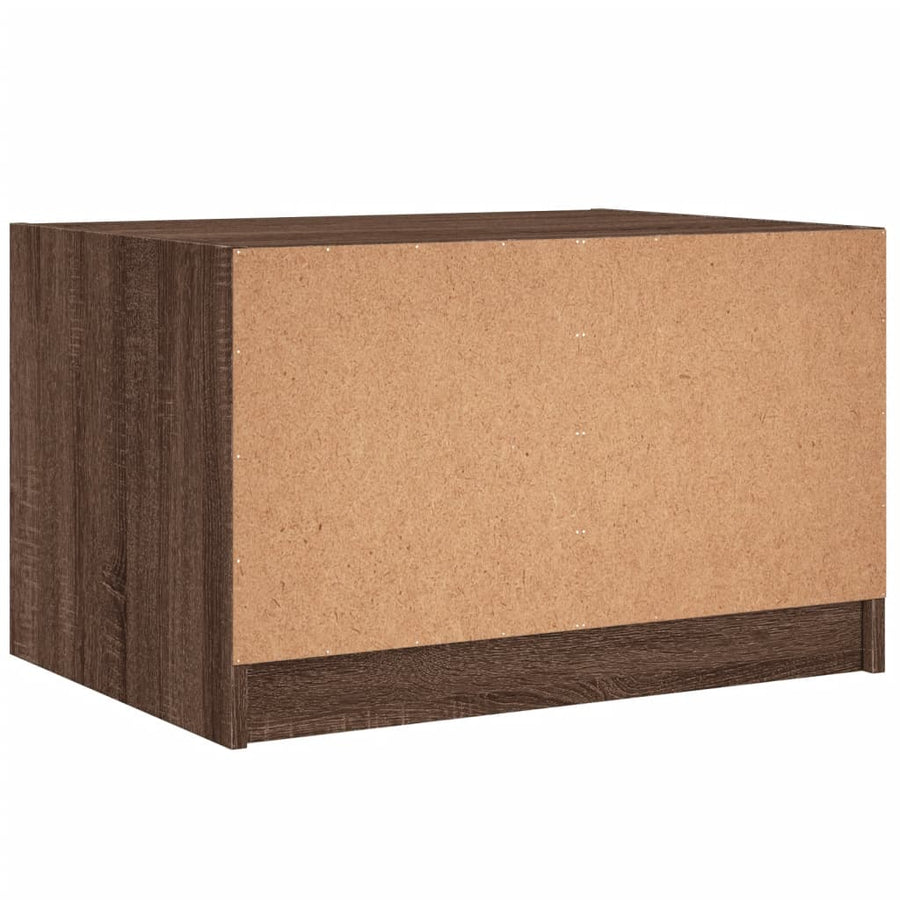 Salontafel Met Glazen Deuren 68X50X42 Cm Bruineikenkleurig bruin eikenkleur