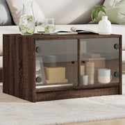 Salontafel 68x50x42 cm bruineikenkleurig glas