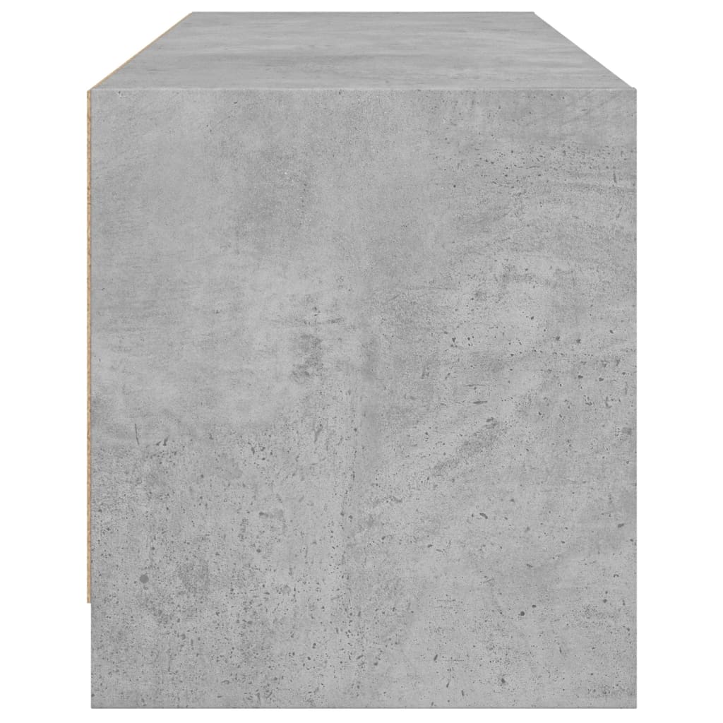 Tv-Meubel Met Glazen Deuren 02X37X42 Cm Betongrijs