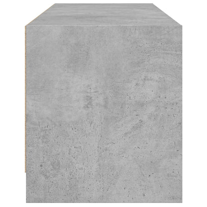 Tv-Meubel Met Glazen Deuren 02X37X42 Cm Betongrijs
