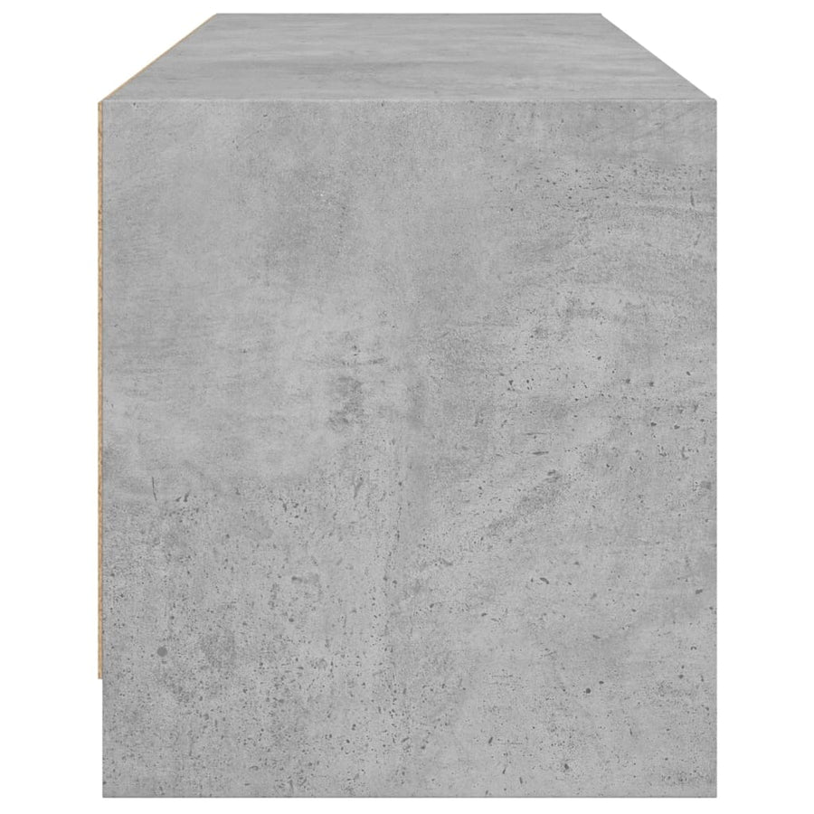 Tv-Meubel Met Glazen Deuren 02X37X42 Cm Betongrijs