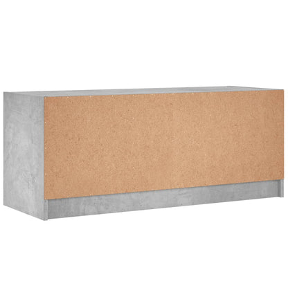 Tv-Meubel Met Glazen Deuren 02X37X42 Cm Betongrijs