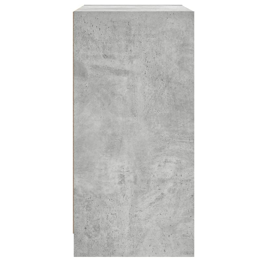 Bijzetkast Met Glazen Deuren 68X37X75,5 Cm Betongrijs