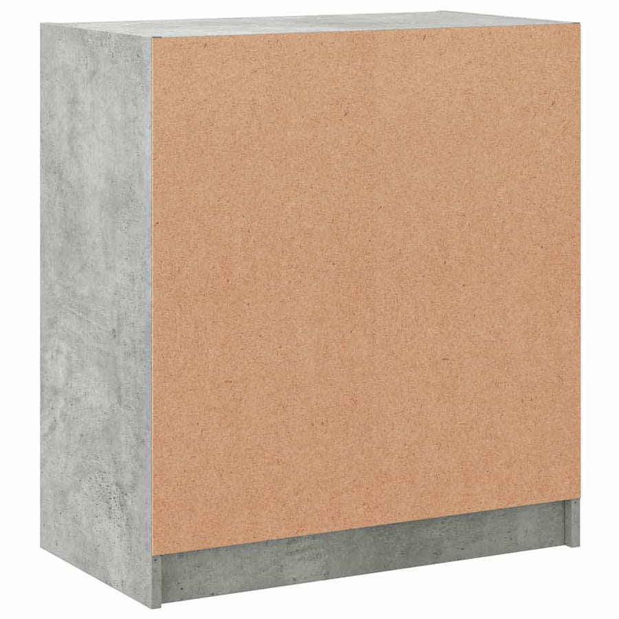 Bijzetkast Met Glazen Deuren 68X37X75,5 Cm Betongrijs