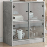Bijzetkast 68x37x75,5 cm betongrijs glas