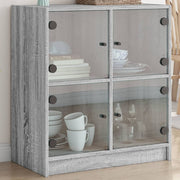 Bijzetkast 68x37x75,5 cm grijs sonoma eiken