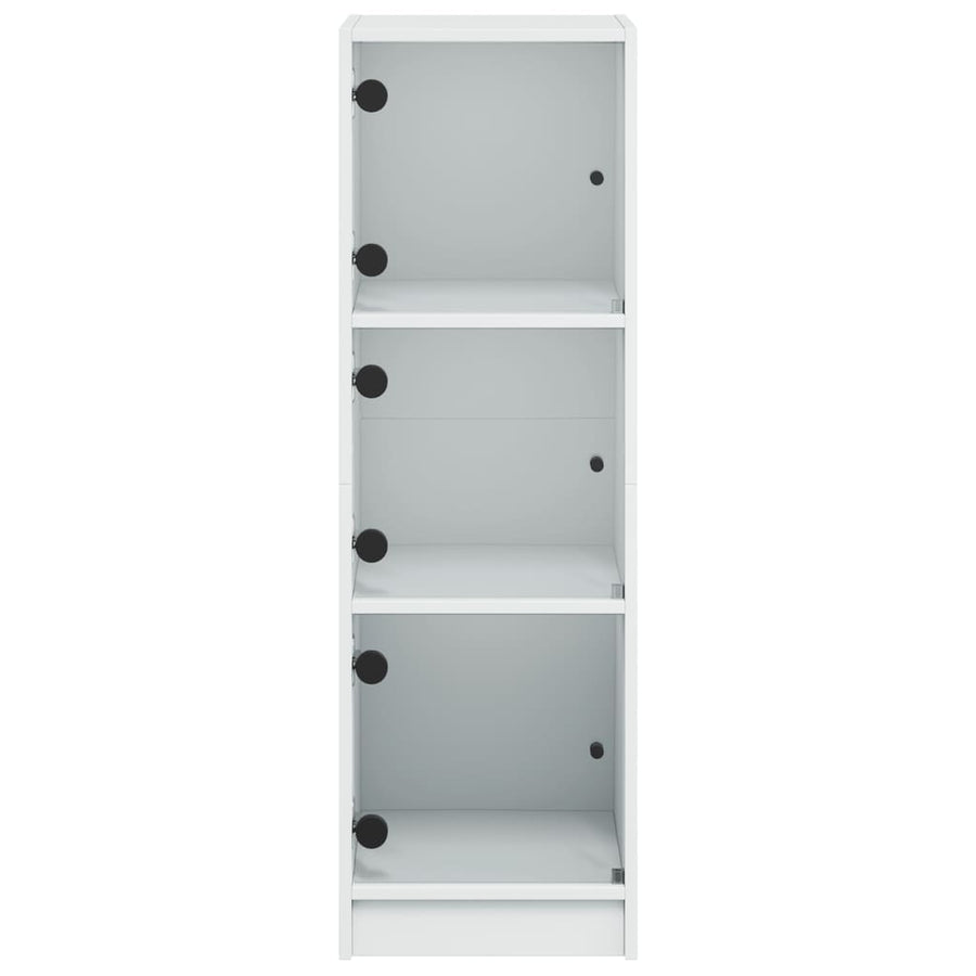 Hoge Kast Met Glazen Deuren 35X37X09 Cm Wit