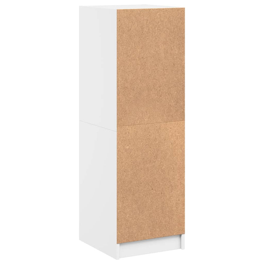 Hoge Kast Met Glazen Deuren 35X37X09 Cm Wit