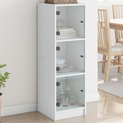 Hoge kast 35x37x109 cm wit met glazen deuren