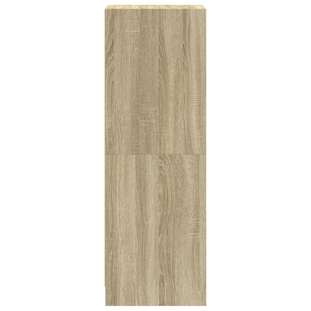 Hoge kast met glazen deuren 35x37x109 cm sonoma eikenkleurig