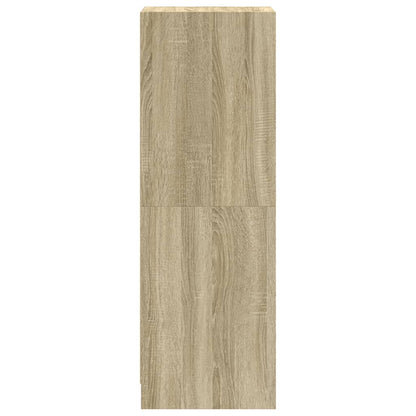 Hoge kast met glazen deuren 35x37x109 cm sonoma eikenkleurig