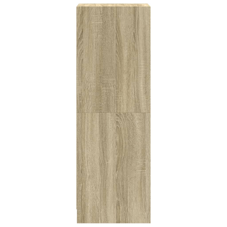 Hoge kast met glazen deuren 35x37x109 cm sonoma eikenkleurig
