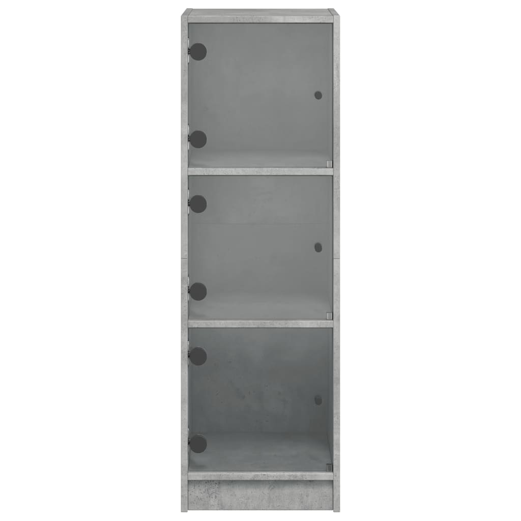 Hoge Kast Met Glazen Deuren 35X37X109 Cm Betongrijs