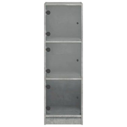 Hoge Kast Met Glazen Deuren 35X37X109 Cm Betongrijs