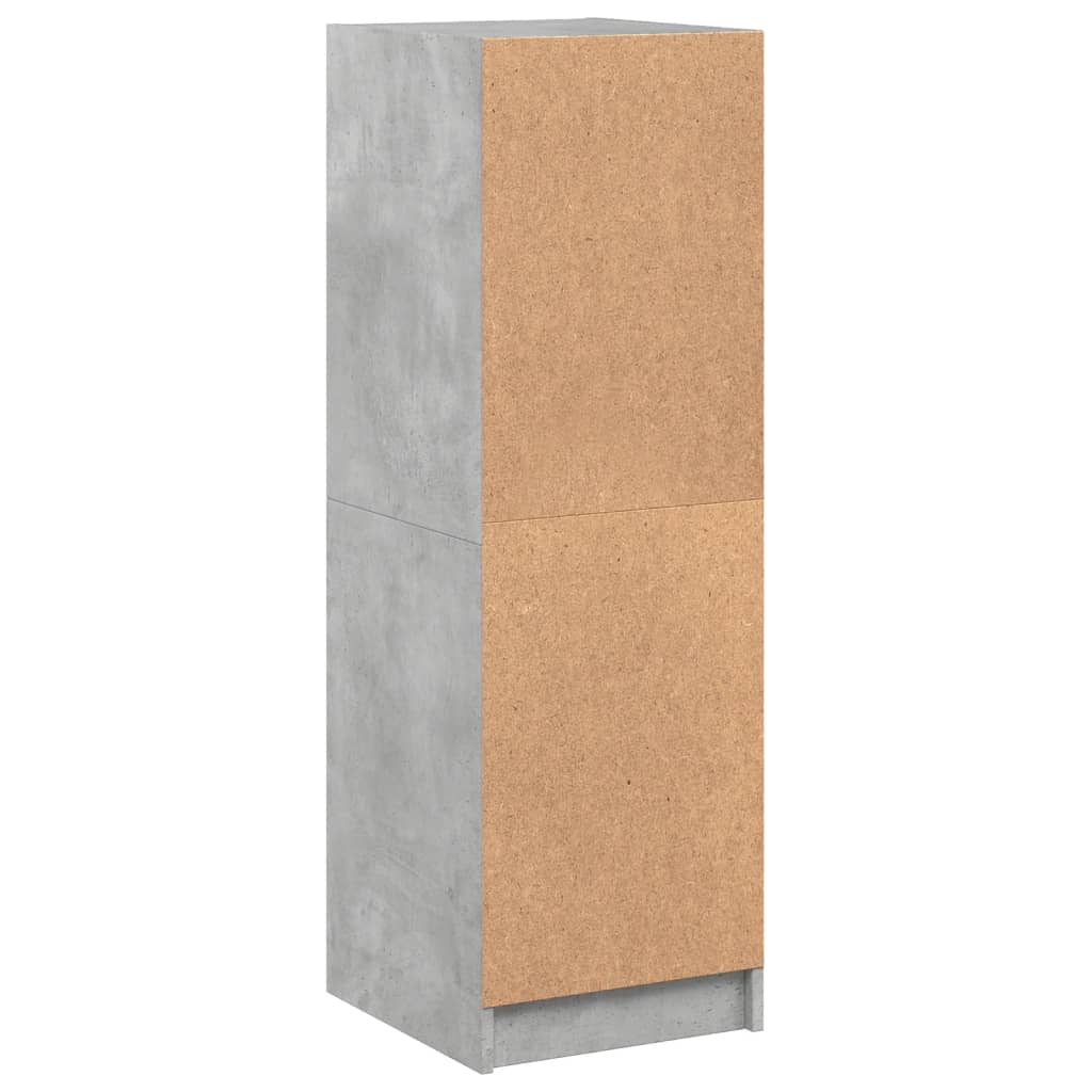 Hoge Kast Met Glazen Deuren 35X37X109 Cm Betongrijs