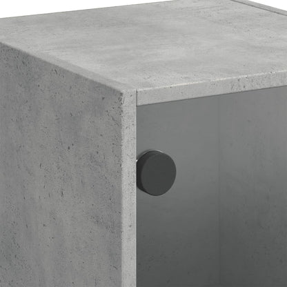 Hoge Kast Met Glazen Deuren 35X37X109 Cm Betongrijs