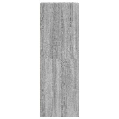 Hoge Kast Met Glazen Deuren 35X37X09 Cm Eiken Grijs sonoma