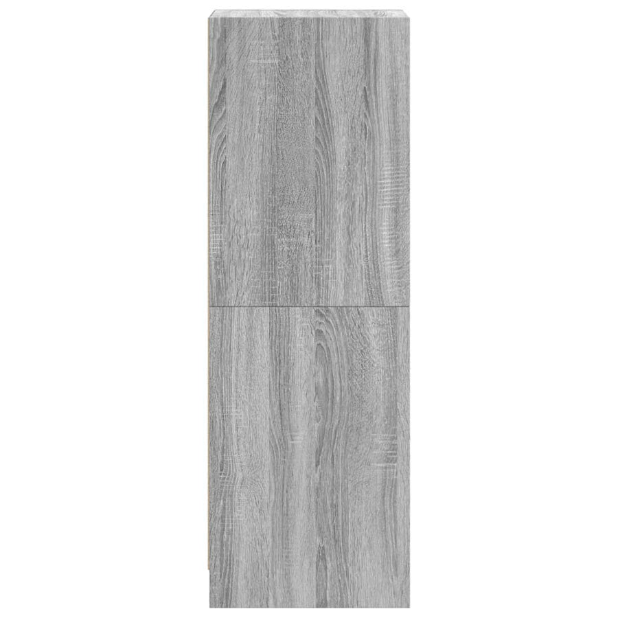 Hoge Kast Met Glazen Deuren 35X37X09 Cm Eiken Grijs sonoma