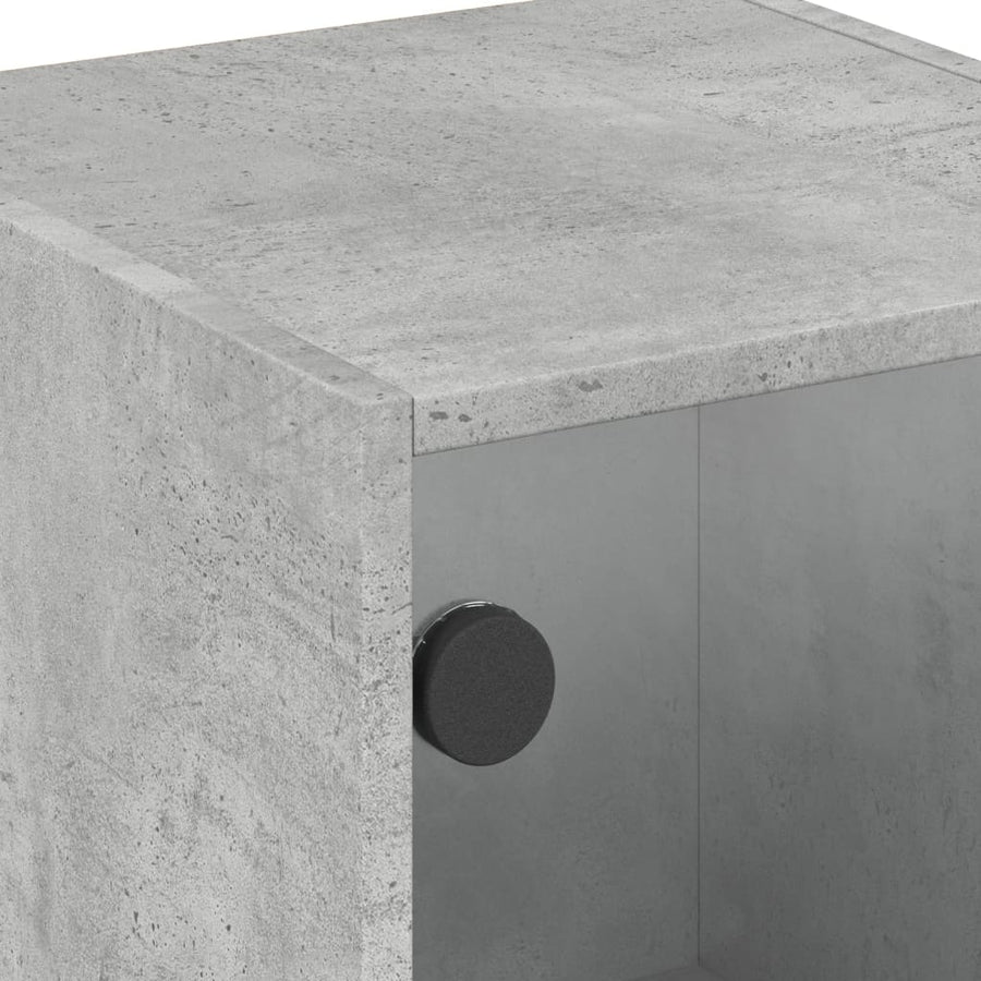 Bijzetkast Met Glazen Deuren 35X37X75,5 Cm Betongrijs