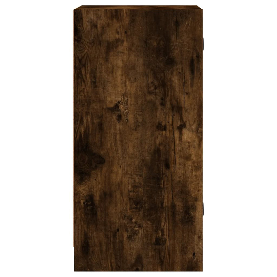 Bijzetkast Met Glazen Deuren 35X37X75,5 Cm Kleurig Gerookt eiken