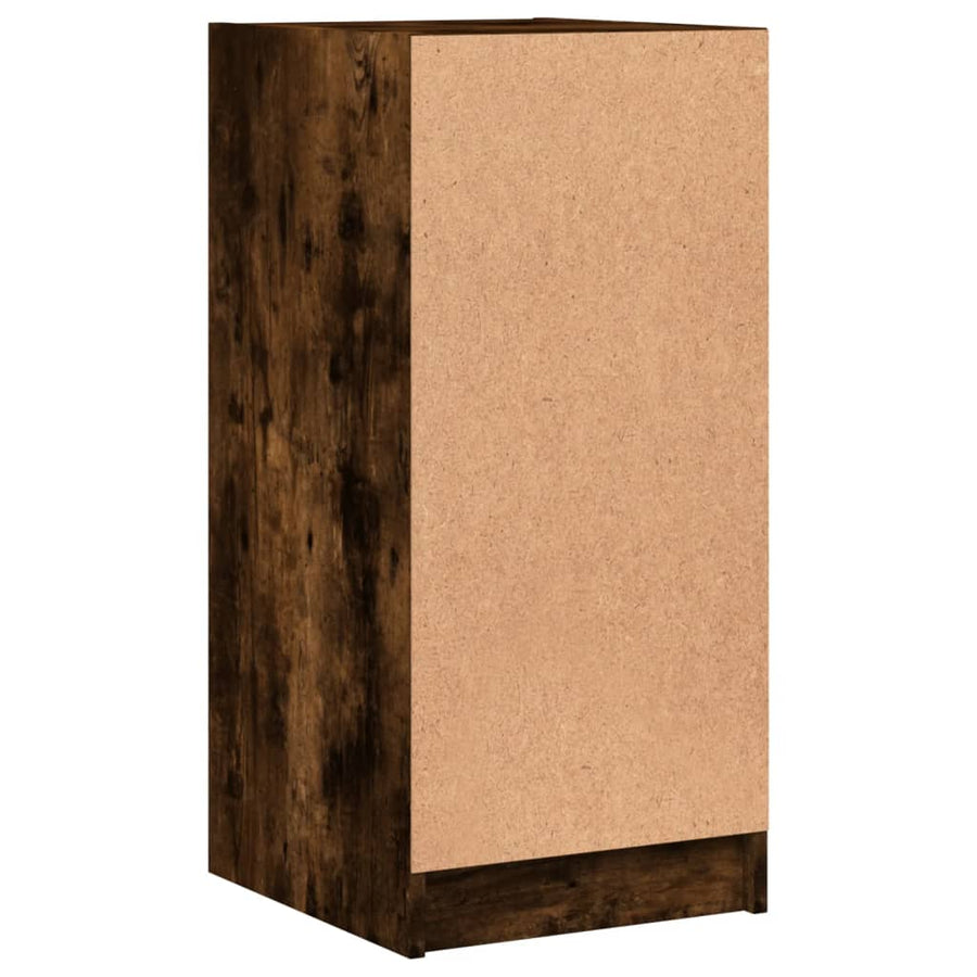 Bijzetkast Met Glazen Deuren 35X37X75,5 Cm Kleurig Gerookt eiken