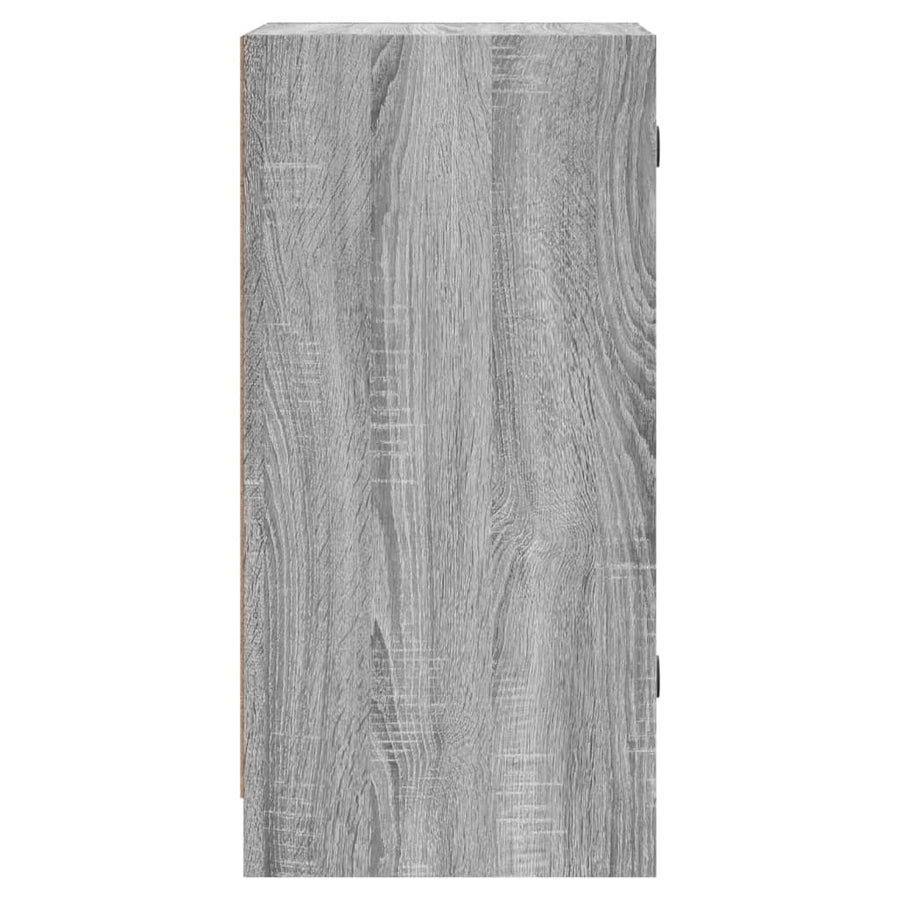 Bijzetkast met glazen deuren 35x37x75,5 cm grijs sonoma eiken
