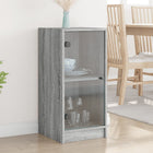 Sideboard with glass doors 35x37x75.5 cm grey Sonoma oak